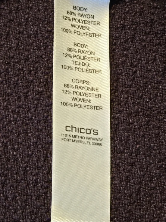 Chico's Plum Purple Layered Hem 3/4 Sleeve Soft Sweater Top Size 3 (XL) i28 - Picture 3 of 6